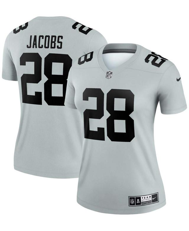 Womens Josh Jacobs Silver-Tone Las Vegas Raiders Inverted Legend Jersey - Silver Product Image