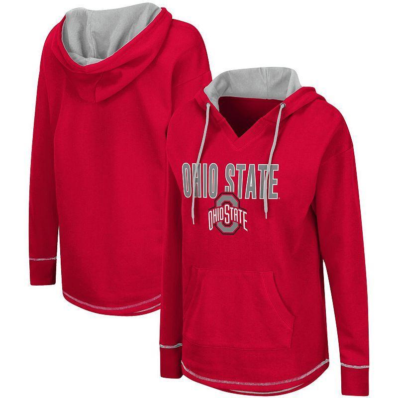 Womens Colosseum Scarlet Ohio State Buckeyes Tunic Pullover Hoodie Product Image