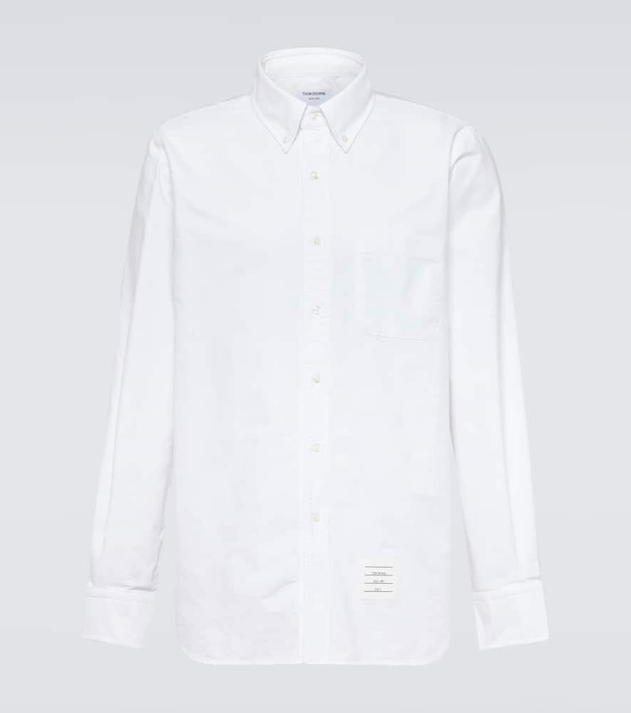 THOM BROWNE Cotton Oxford Shirt In White Product Image