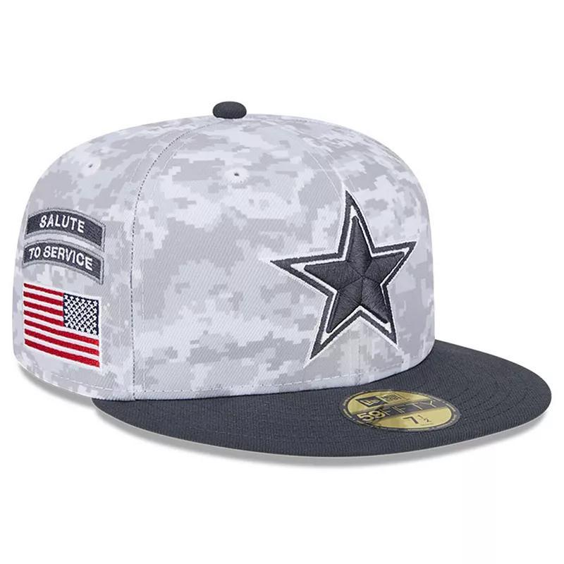 Mens New Era Arctic Camo/Graphite Dallas Cowboys 2024 Salute To Service 59FIFTY Fitted Hat Product Image