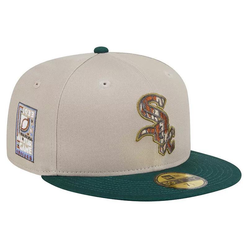 Mens New Era Natural/Hunter Green Chicago White Sox Lifestyle Tree Bark Fill 59FIFTY Fitted Hat Product Image