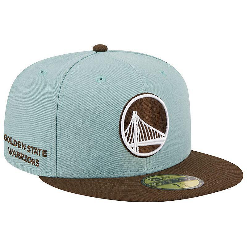 Mens New Era Blue/Brown Golden State Warriors Two-Tone 59FIFTY Fitted Hat Product Image