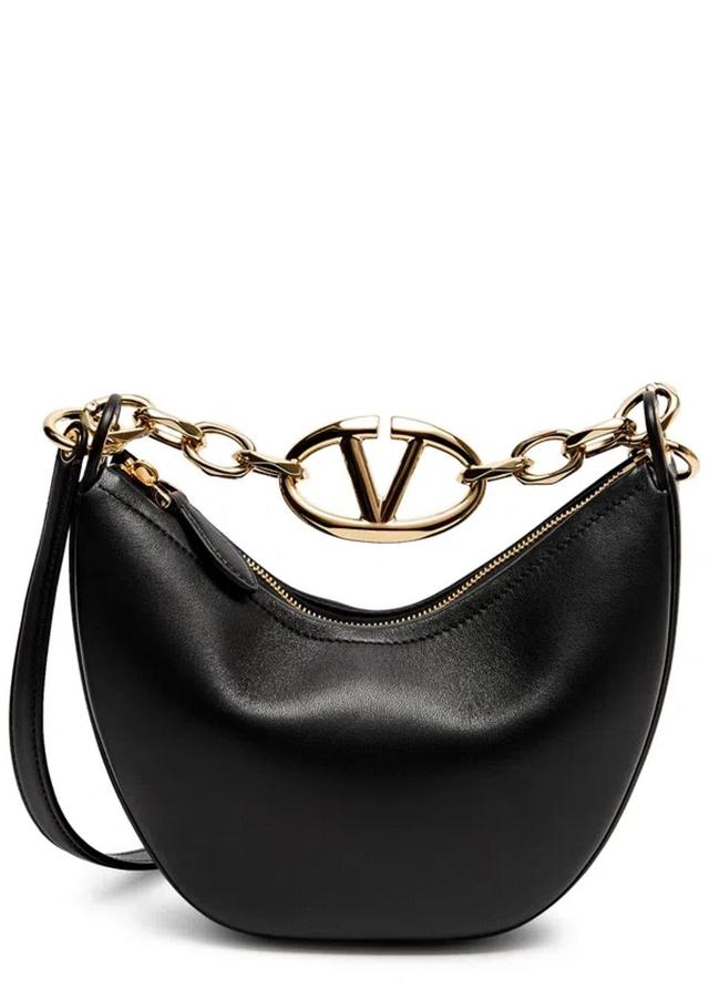 VALENTINO GARAVANI Valentino Moon Mini Leather Shoulder Bag In Black Product Image