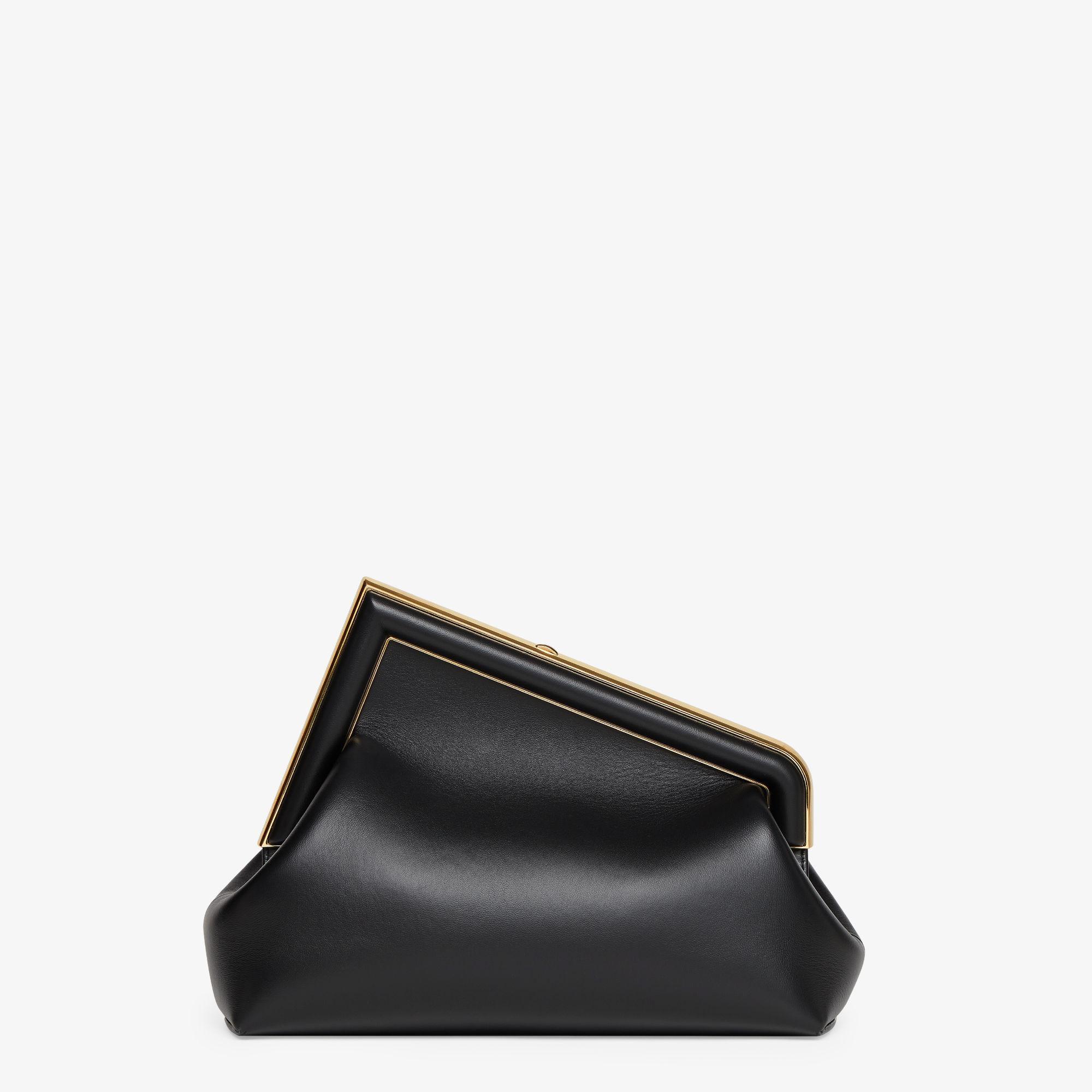 Fendi First MidiBlack leather bag Product Image