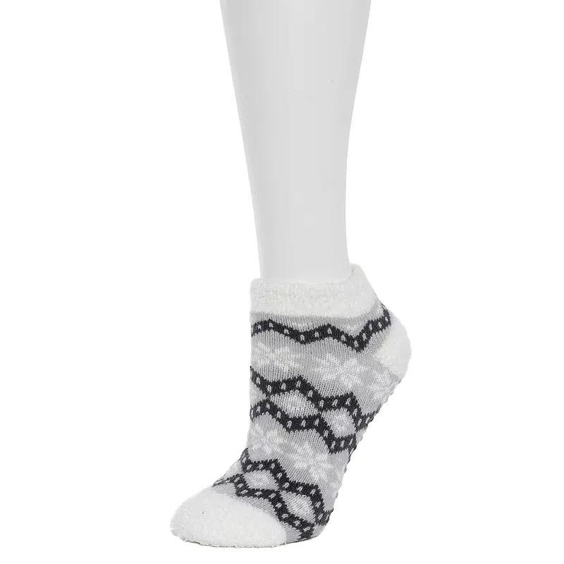 Womens Cuddl Duds Snowflake Cozy Low Cut Lounge Slipper Socks Product Image