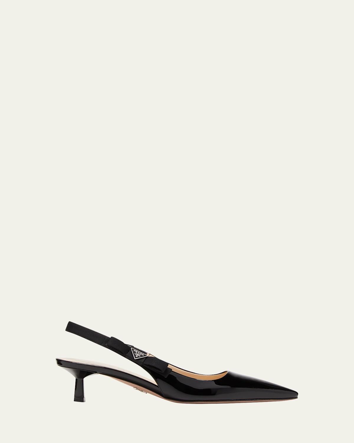 Prada Logo Patent Slingback Pump Product Image