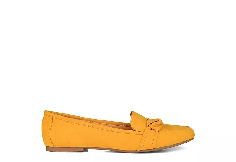 Journee Collection Womens Marci Slip On Round Toe Loafer Flats Mustard 8WD Product Image