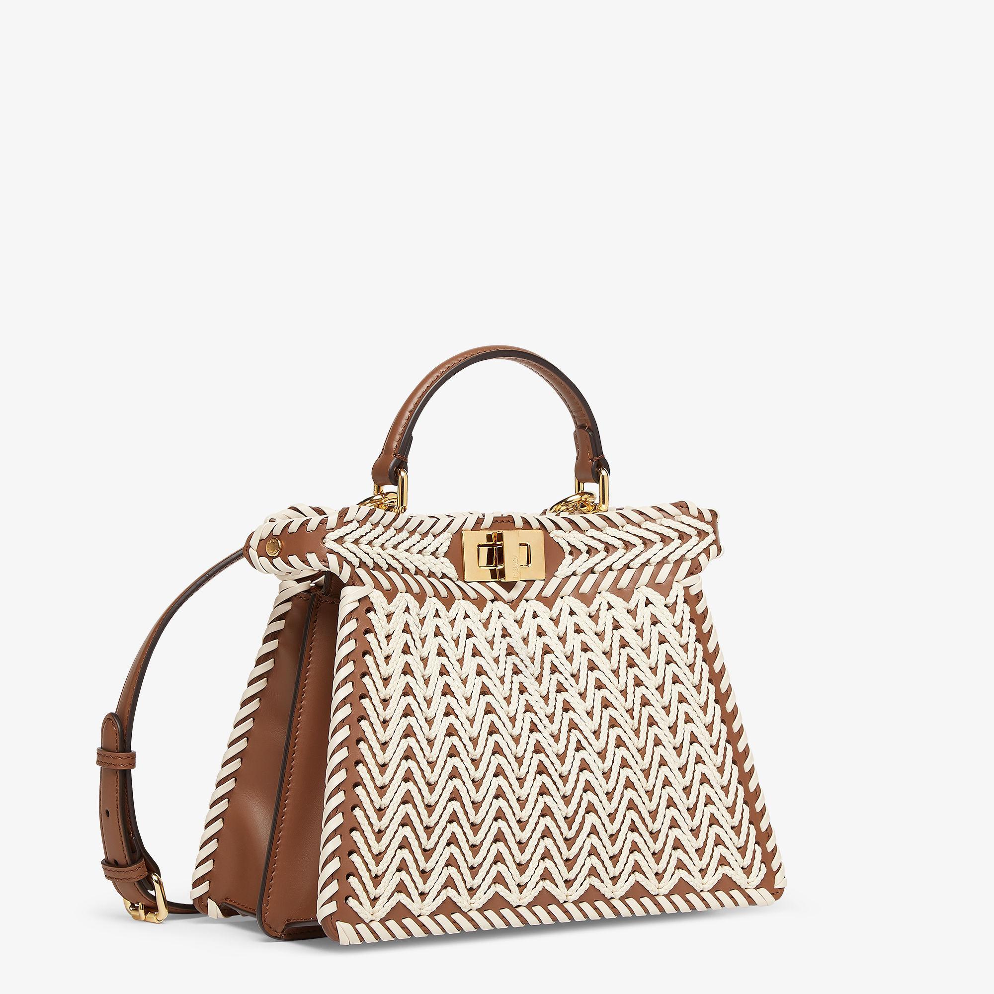 Peekaboo ISeeU SmallLeather bag with waxed cord interlacing Product Image