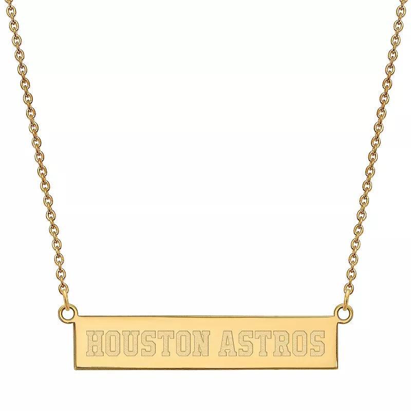 LogoArt Houston Astros Bar Link Necklace, Womens, Gold Product Image