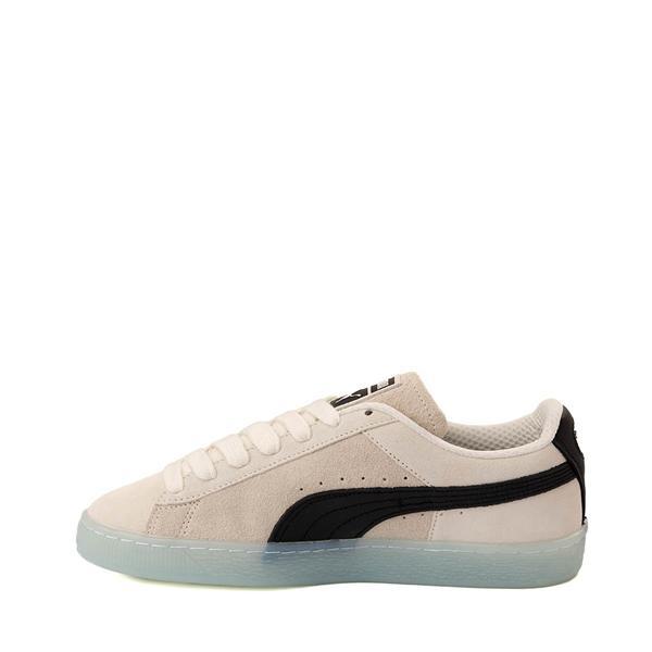 Mens PUMA Suede Classic Mist Athletic Shoe - Warm White / PUMA Black / Icy Blue Product Image