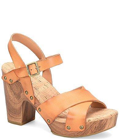 Kork-Ease Drew Leather Cross Banded Platform Sandals Product Image