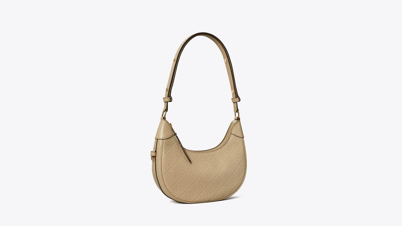 T Monogram Leather Crescent Bag Product Image