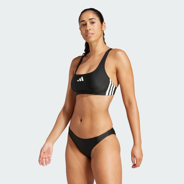 adidas 3-Stripes V-Back Bikini Black 18 Womens Product Image