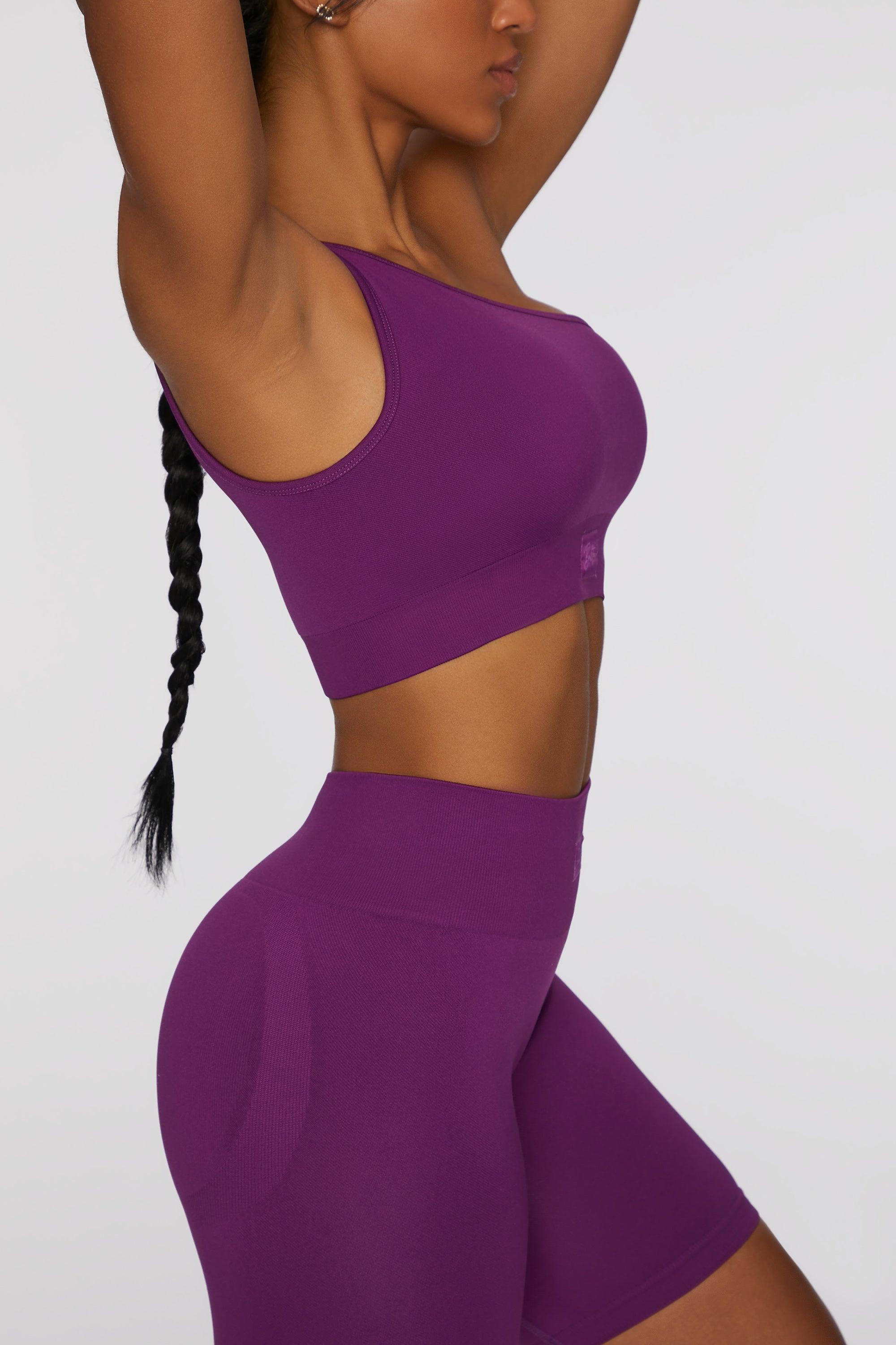 Asymmetric Crop Top in Dark Purple Female Product Image