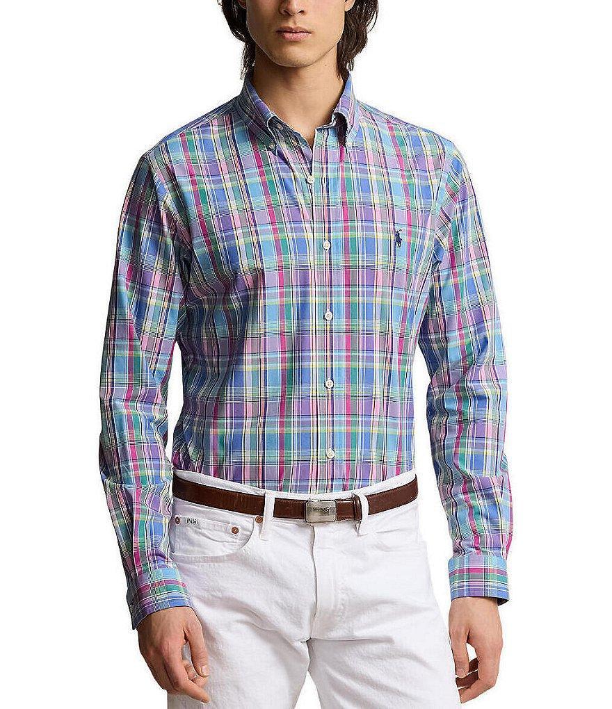 Polo Ralph Lauren Classic Fit Medium Plaid Stretch Poplin Long Sleeve Woven Shirt Product Image