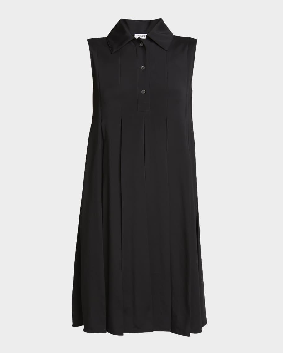 Pleated Polo Mini Shirt Dress Product Image