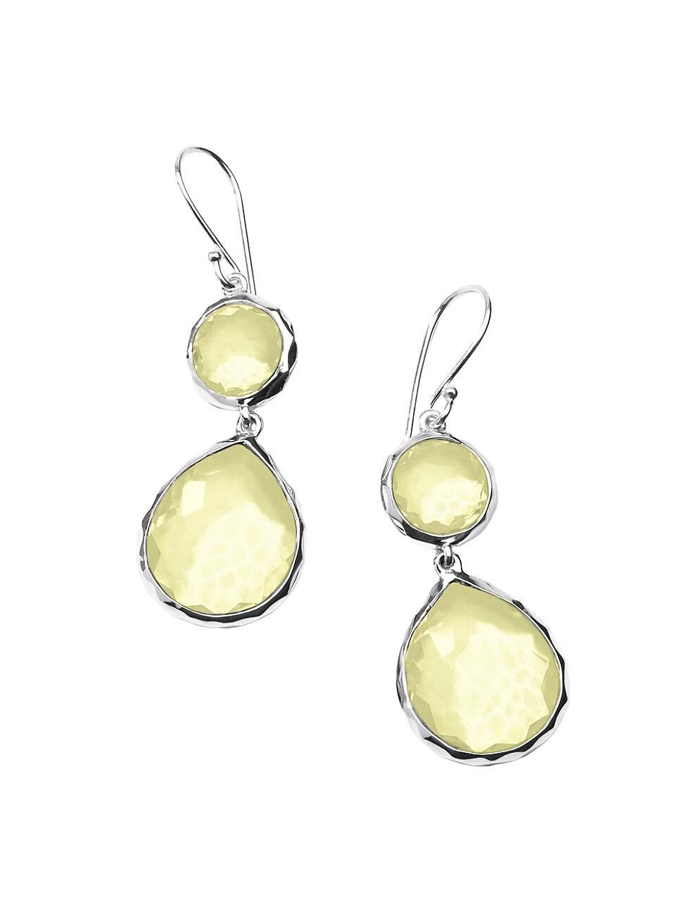 Womens Rock Candy Sterling Silver & Lemon Citrine Double-Drop Earrings Product Image