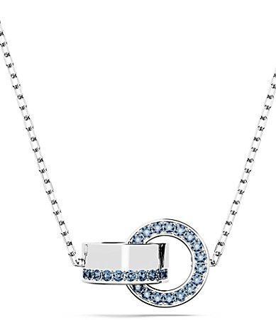 Womens Hollow Rhodium-Plated & Crystal Interlocking Loop Necklace Product Image