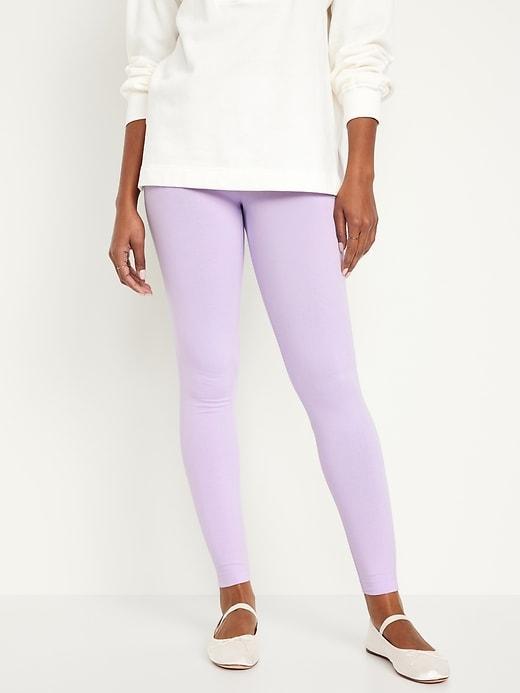 High-Waisted Jersey Ankle Leggings Product Image