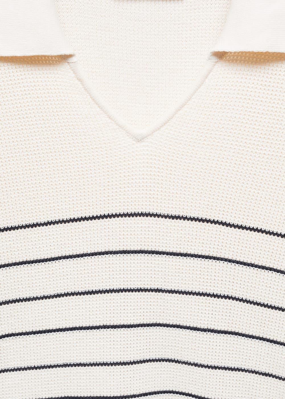 MANGO MAN - Striped knit sweater off whiteMen Product Image