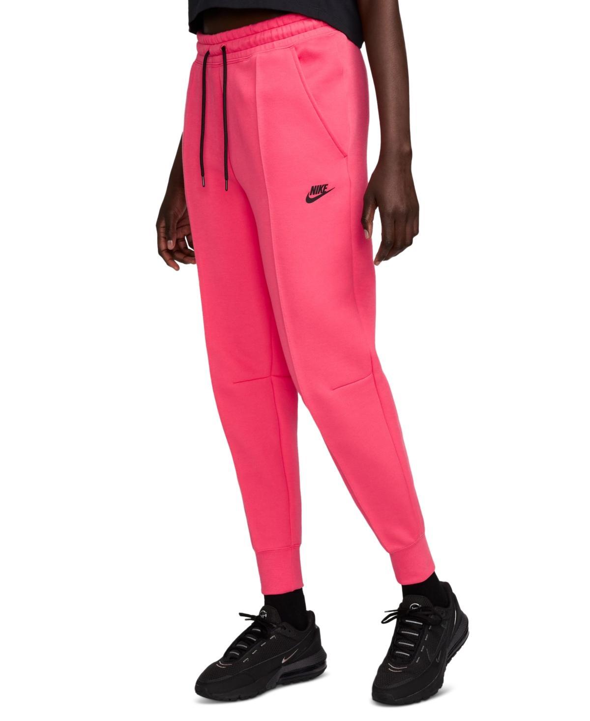 Nike Womens Sportswear Tech Fleece Mid-Rise Jogger Pants - Aster Pink Product Image