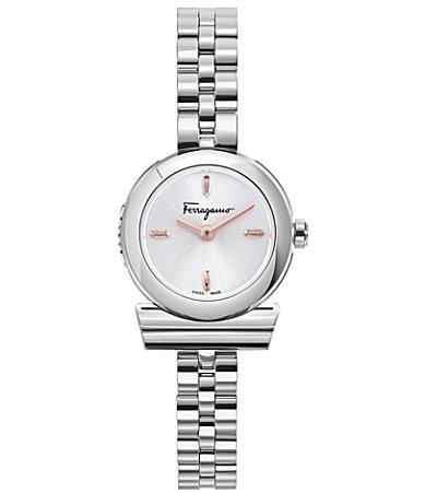 Salvatore Ferragamo Womens Swiss Gancini Stainless Steel Bracelet Watch 23mm Product Image