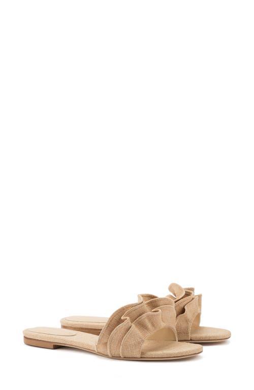 Larroud Ivy Ruffle Raffia Slide Sandal Product Image