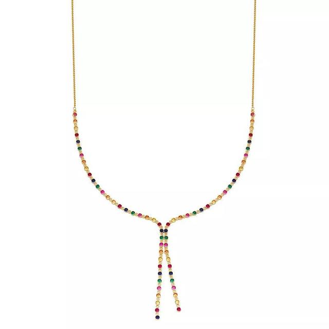 18k Gold Over Silver Gemstone Necklace, Womens Gold Tone Product Image