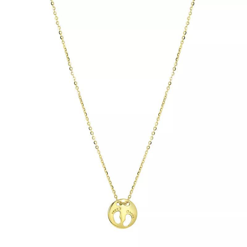 Taylor Grace 10k Gold Baby Feet Pendant Necklace, Womens Product Image