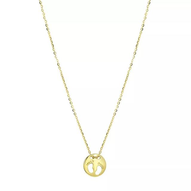 Taylor Grace 10k Gold Baby Feet Pendant Necklace, Womens Product Image