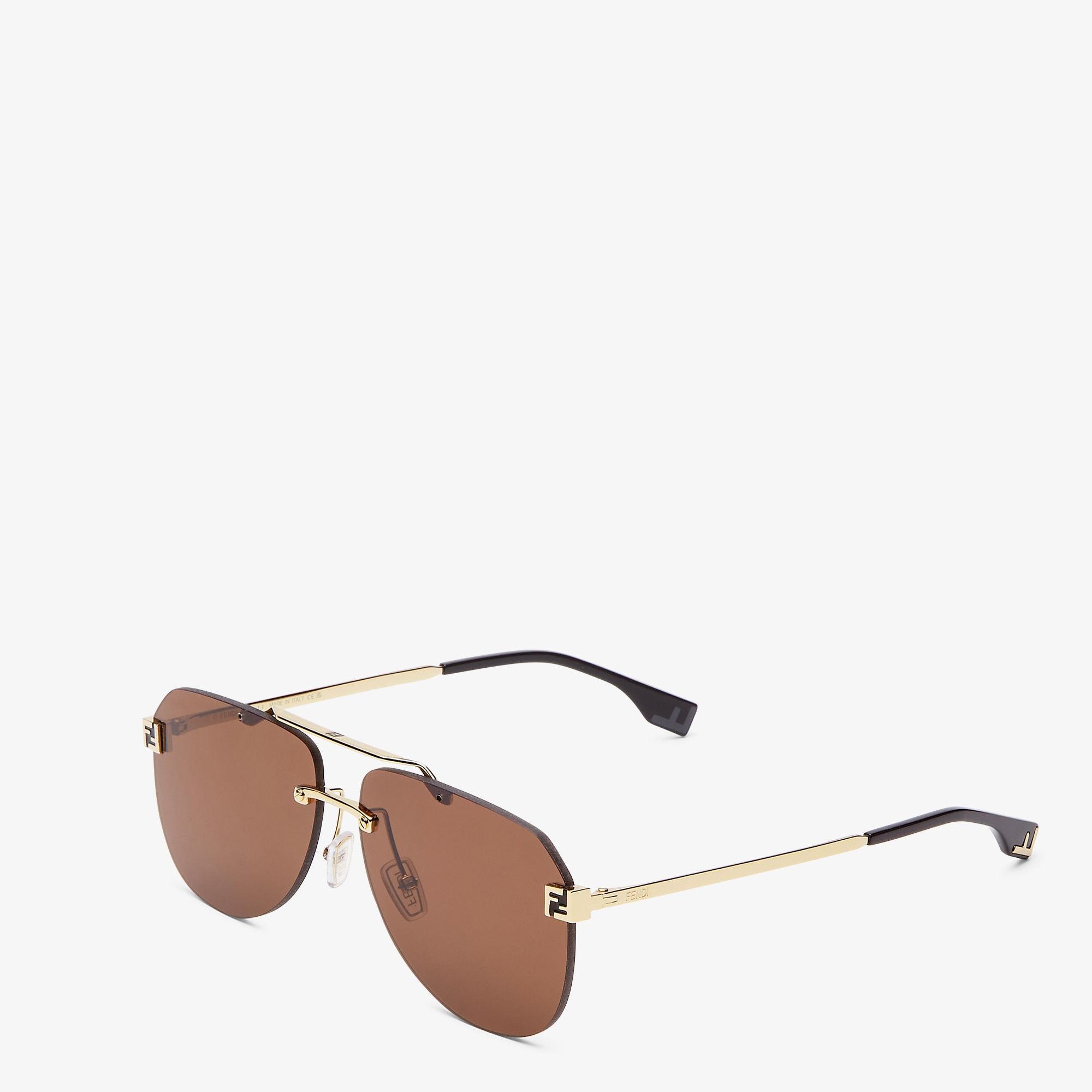 Fendi SkyGold-colored metal sunglasses Product Image