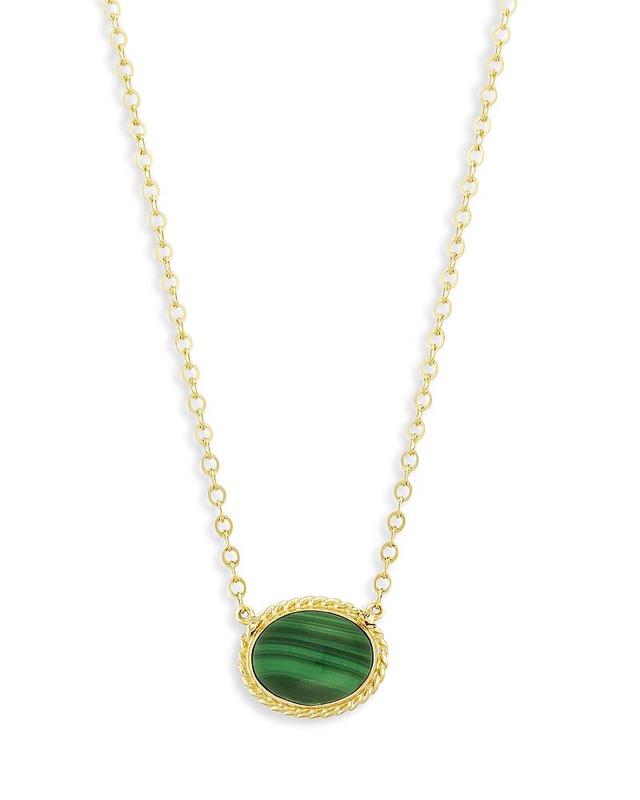 Bloomingdales Malachite Pendant Necklace in 14K Yellow Gold, 18-19 - 100% Exclusive Product Image