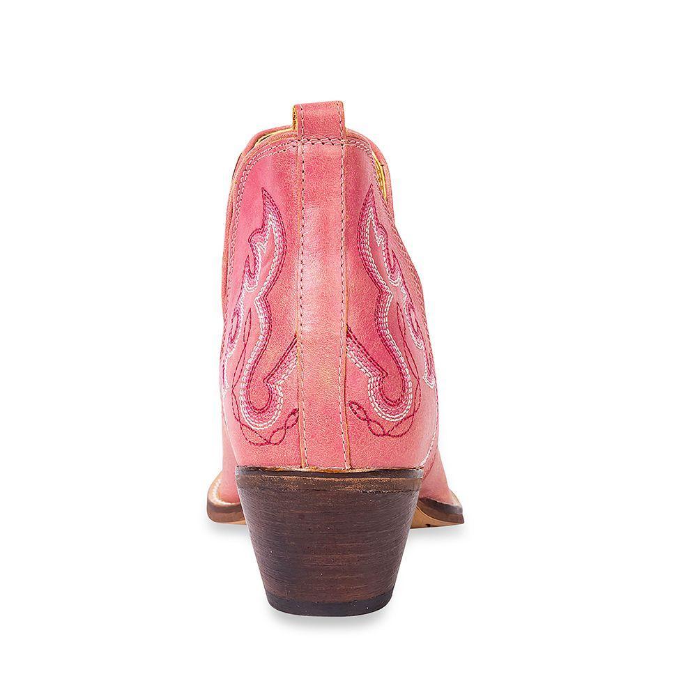 Myra Pink Maisie Leather Stitched Booties Product Image