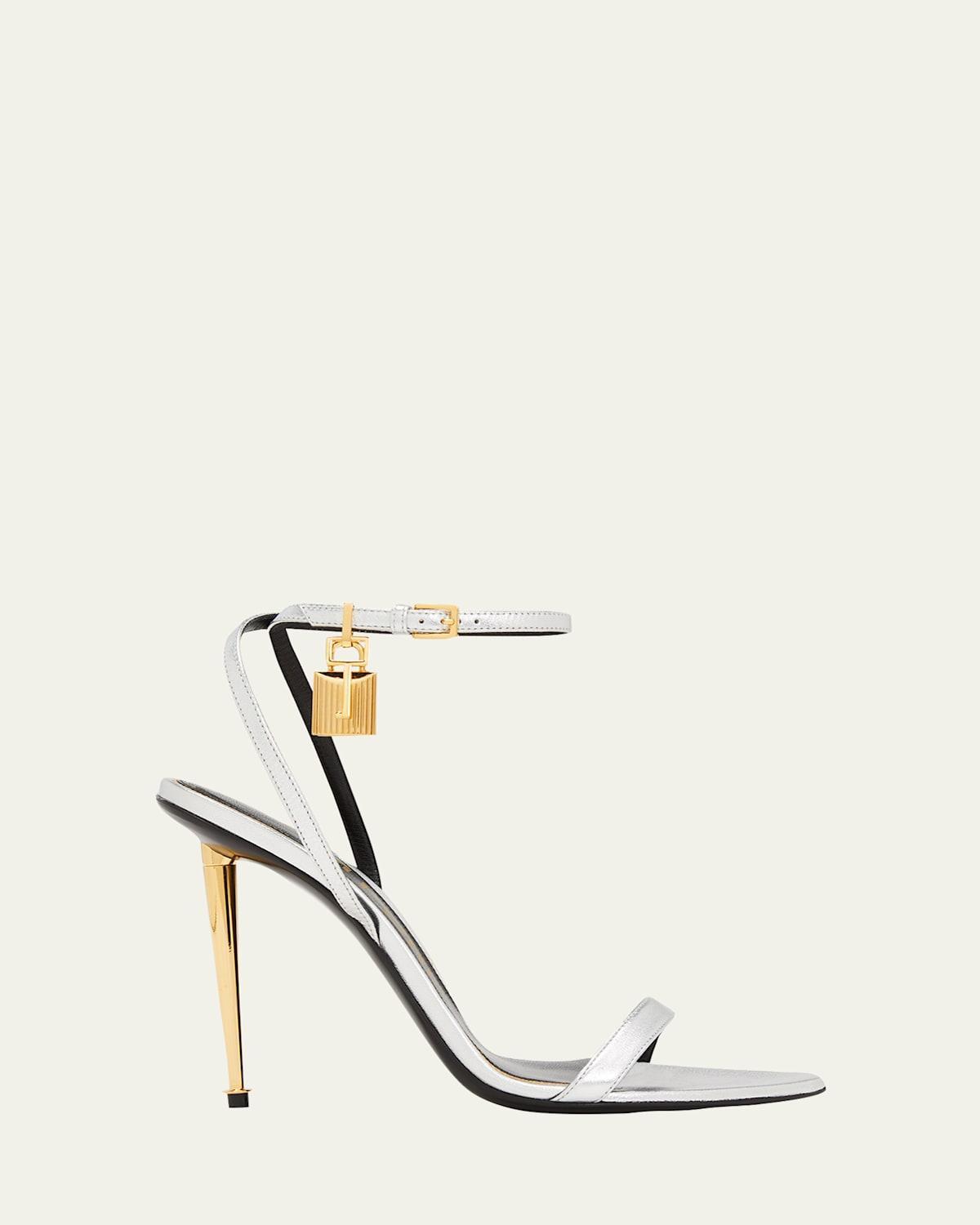 TOM FORD Padlock Naked Metallic Pointy Toe Sandal Product Image