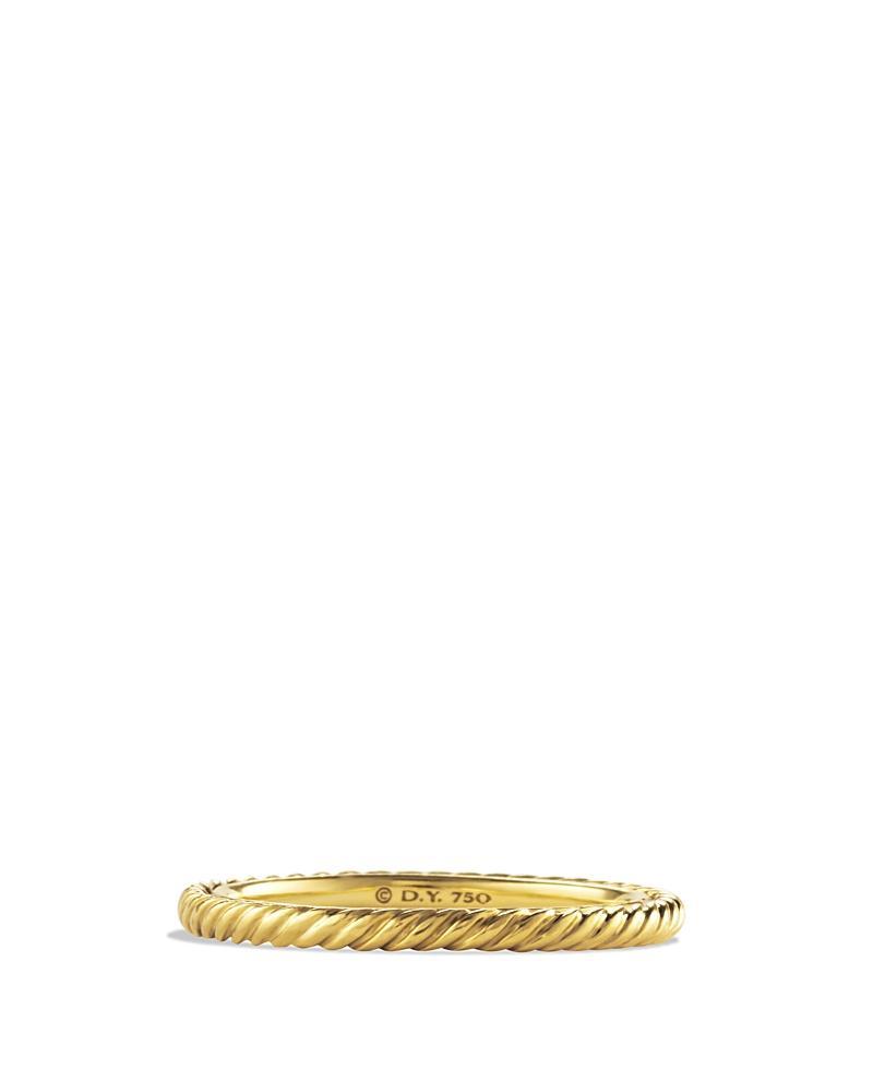 Womens Cable Collectibles Stack Ring in 18K Yellow Gold Product Image