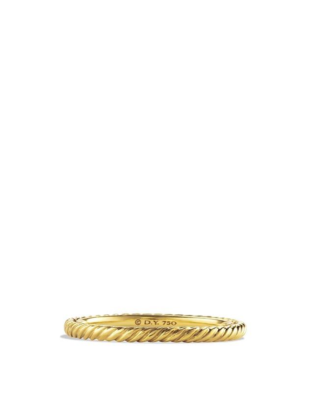 Womens Cable Collectibles Stack Ring in 18K Yellow Gold Product Image