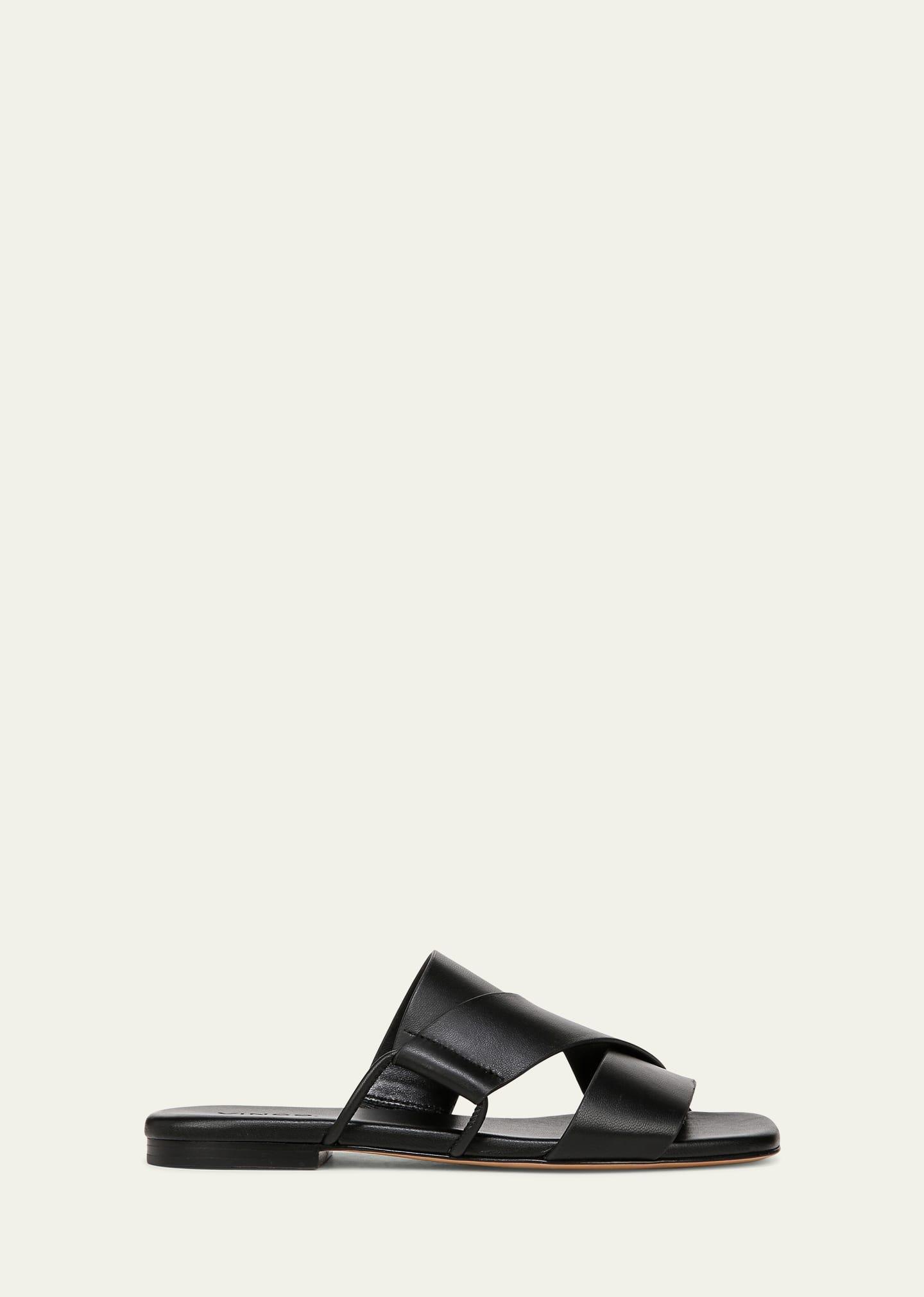 Dylan Asymmetrical Leather Flat Sandals Product Image