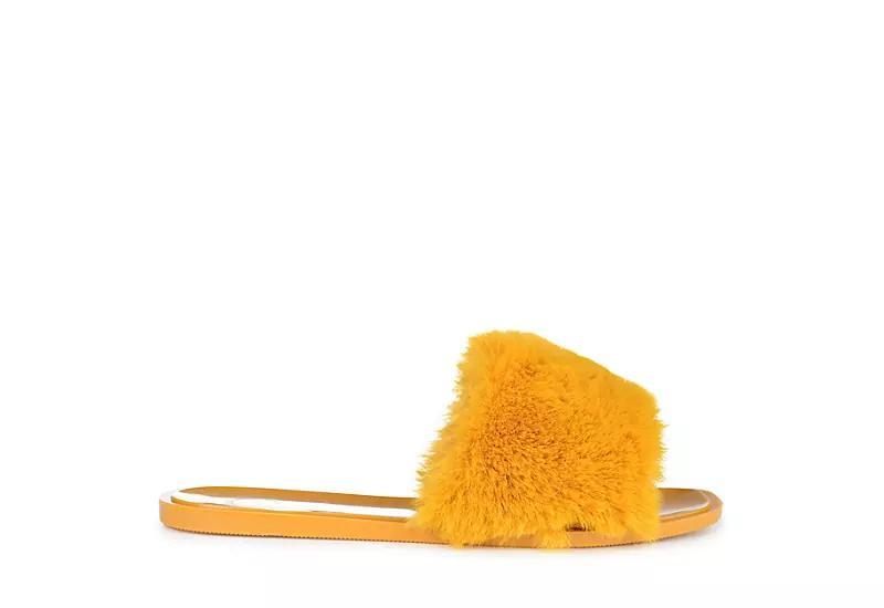 Journee Collection Womens Dusk Faux Fur Band Slide Sandals Product Image