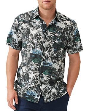 Rodd & Gunn Dakota Street Tropical Print Short Sleeve Lyocell & Cotton Button-Up Shirt Product Image