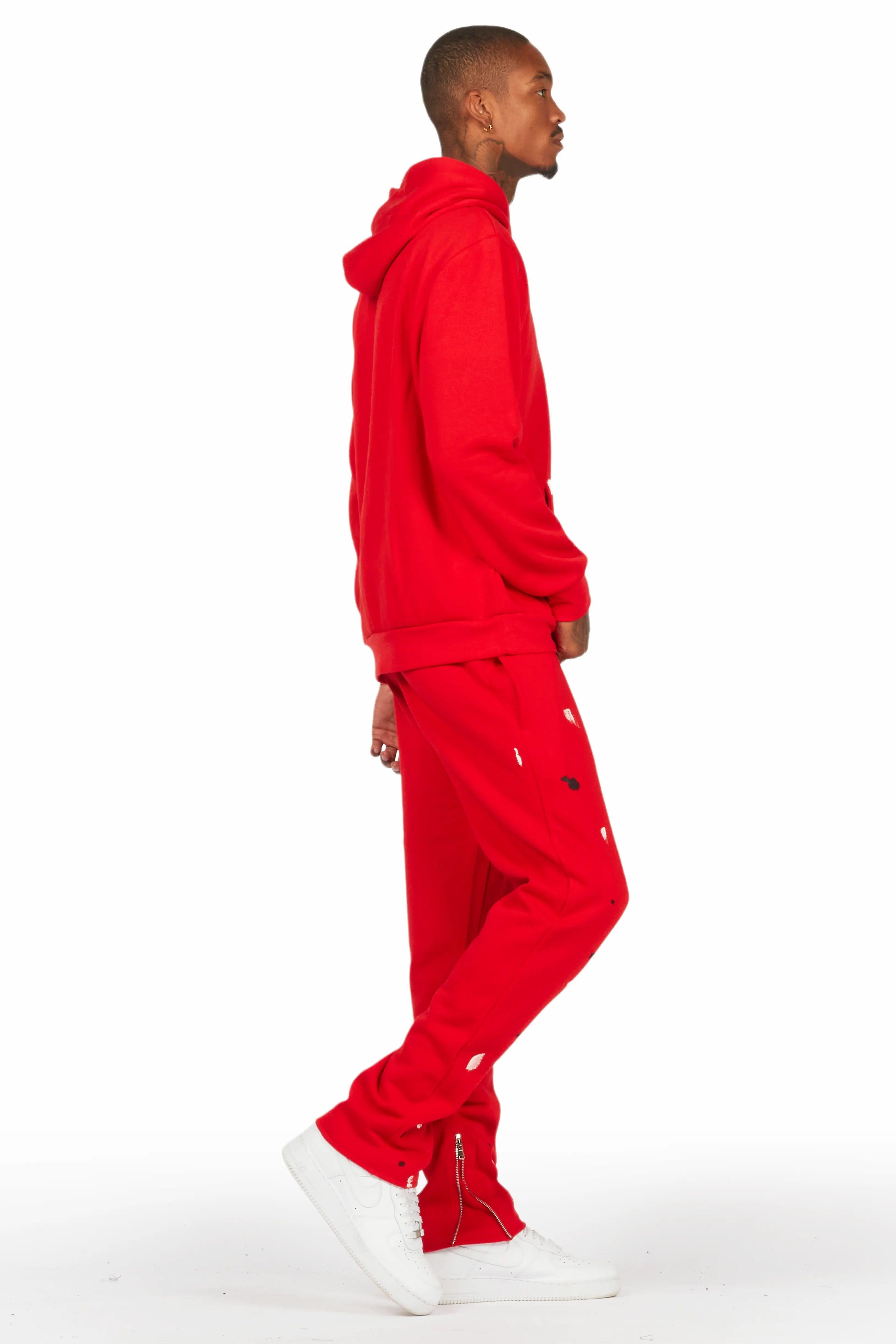 Jaco Red Slim Fit Track Set Male Product Image