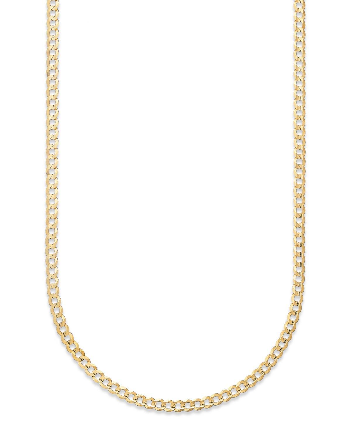 Curb Chain 22 Necklace (3-3/5mm) in Solid 14k Gold Product Image