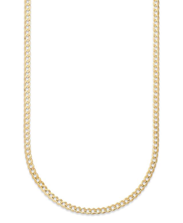 Curb Chain 22 Necklace (3-3/5mm) in Solid 14k Gold Product Image