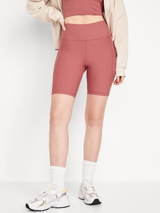 High-Waisted PowerSoft Biker Shorts -- 8-inch inseam Product Image