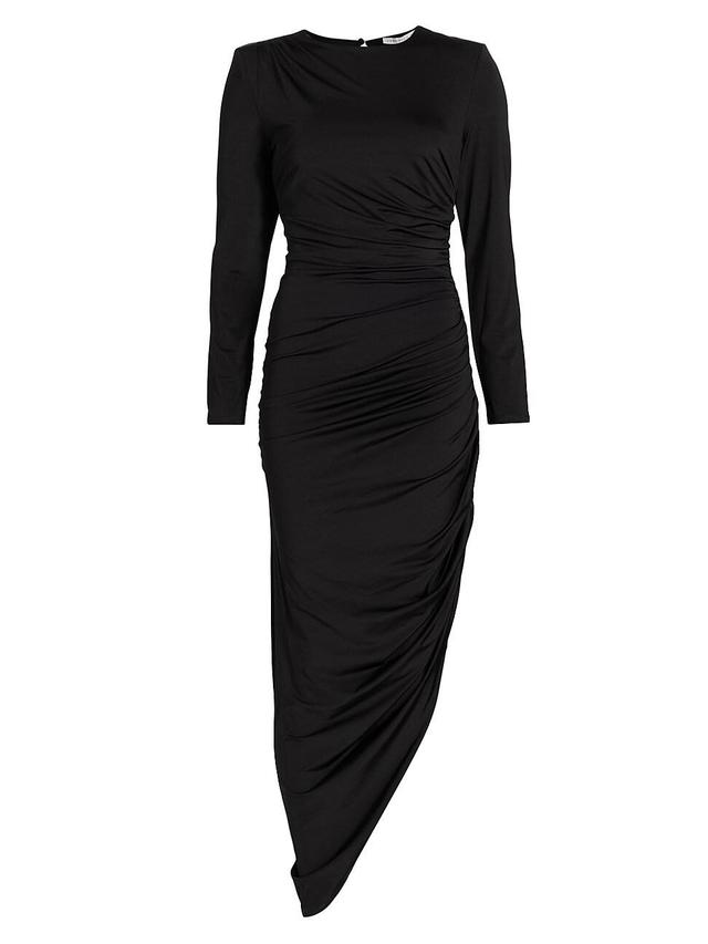 Womens Tristana Ruched Asymmetric Midi-Dress Product Image