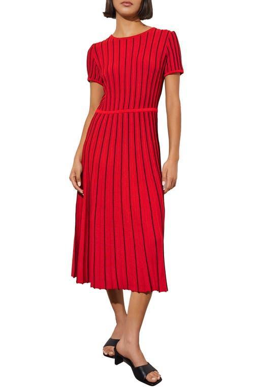 Ming Wang Stripe A-Line Midi Sweater Dress Product Image