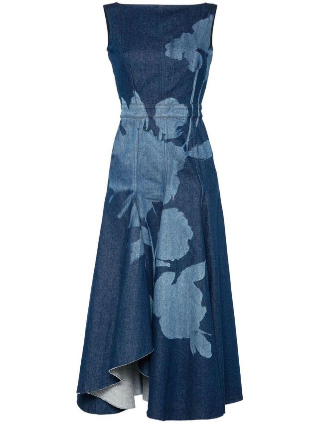 flared denim midi dress Product Image