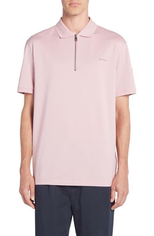 Moncler Cotton Regular Fit Quarter Zip Polo Shirt Product Image