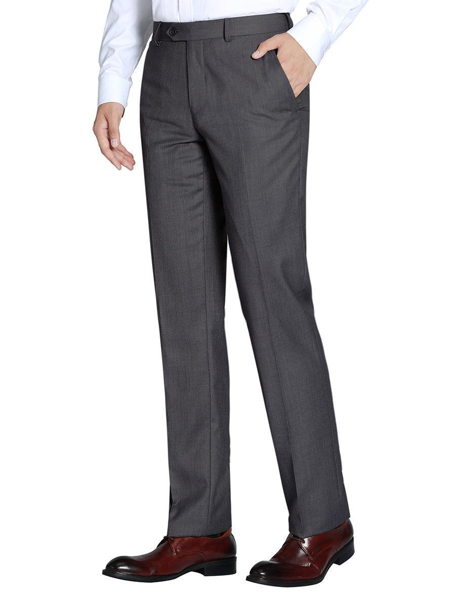 Dress Pants Regular Leg Un-Hemmed Bottoms in Charcoal Product Image