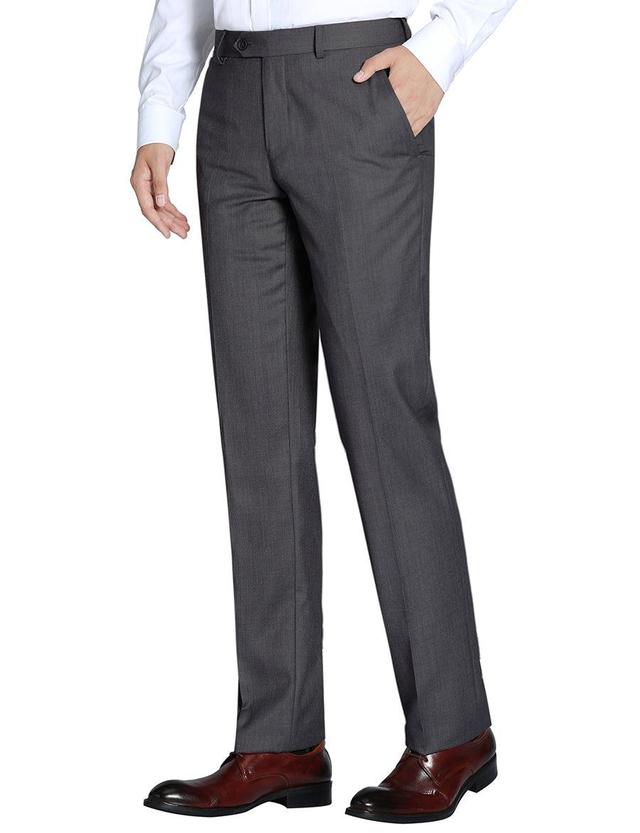 Dress Pants Regular Leg Un-Hemmed Bottoms in Charcoal Product Image