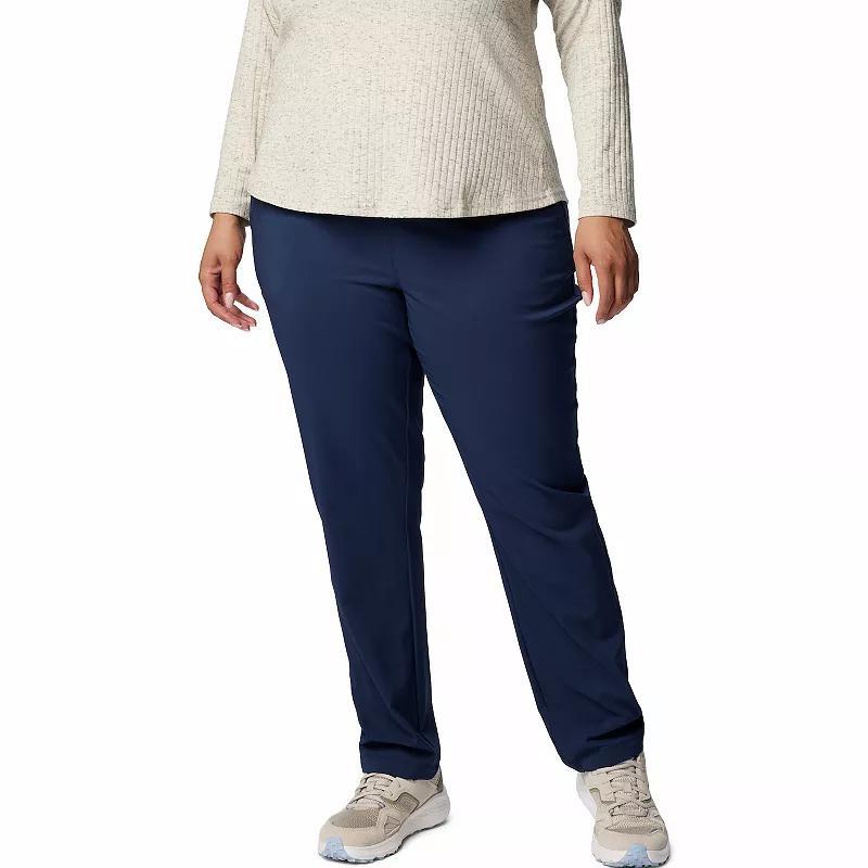 Plus Size Columbia Anytime Slim Pull On Pants, Womens Collegiate Blue Product Image